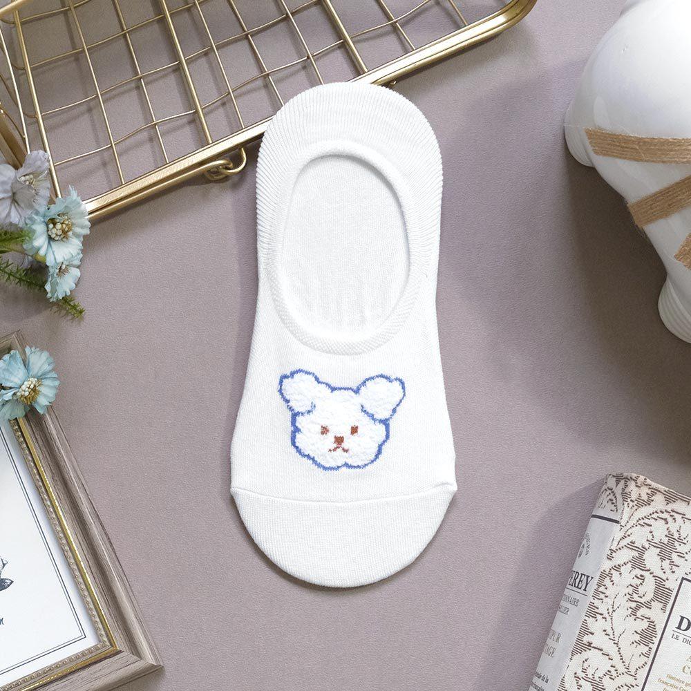AHUA阿華有事嗎 立體毛毛描邊動物小頭隱形襪 K2142 正韓襪子 百搭純棉襪 韓妞必備 少女襪-細節圖5