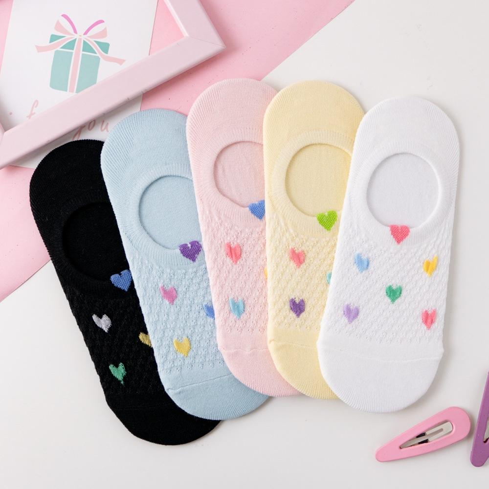 AHUA阿華有事嗎 立體耳朵滿版多色愛心針織隱形襪 K2099 正韓襪子 百搭純棉襪 韓妞必備 少女襪-細節圖5