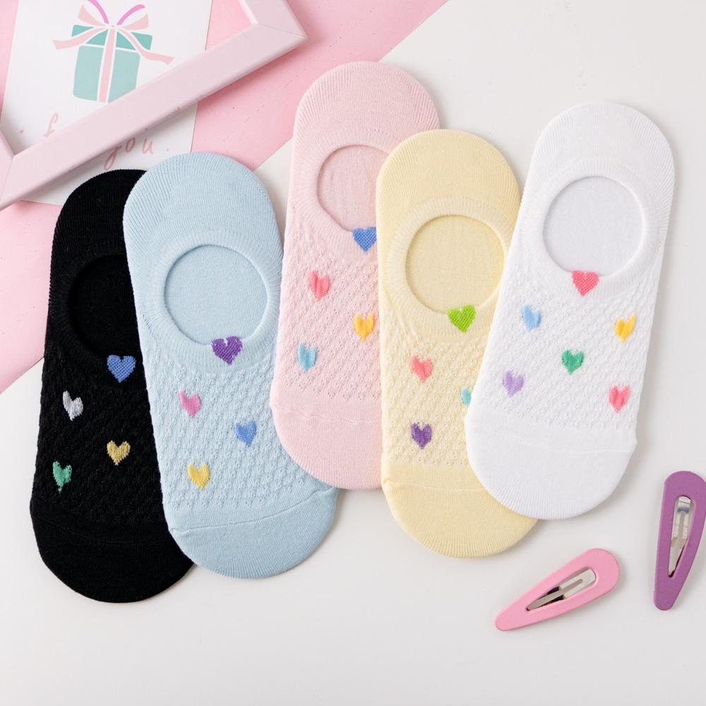 AHUA阿華有事嗎 立體耳朵滿版多色愛心針織隱形襪 K2099 正韓襪子 百搭純棉襪 韓妞必備 少女襪-細節圖6