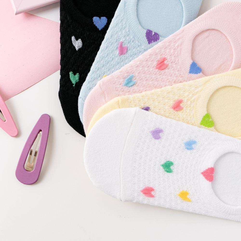 AHUA阿華有事嗎 立體耳朵滿版多色愛心針織隱形襪 K2099 正韓襪子 百搭純棉襪 韓妞必備 少女襪-細節圖7