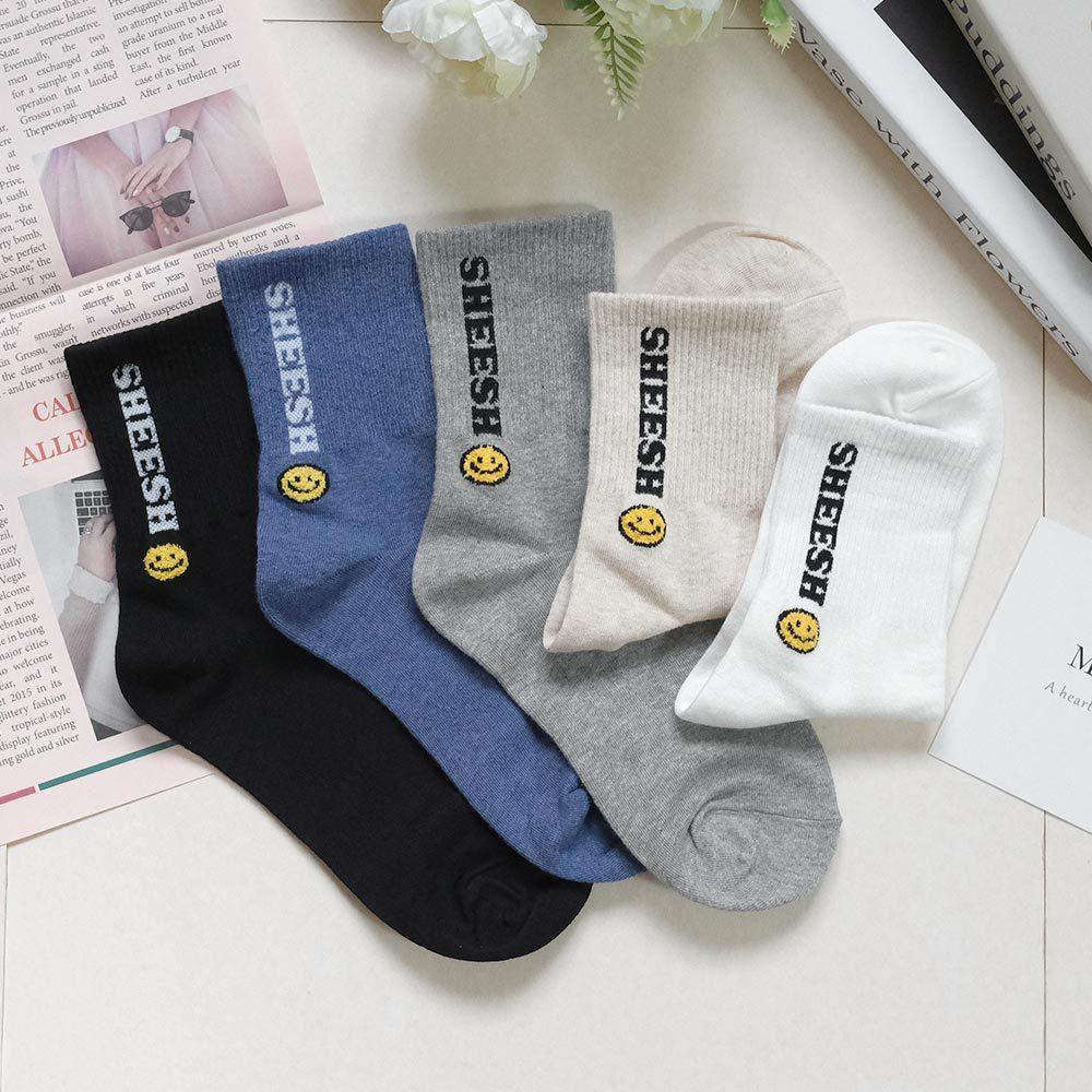 AHUA阿華有事嗎 SHEESH立體毛毛笑臉中筒襪 K2219 正韓襪子 百搭純棉襪 韓妞必備 少女襪-細節圖3