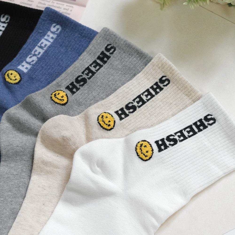 AHUA阿華有事嗎 SHEESH立體毛毛笑臉中筒襪 K2219 正韓襪子 百搭純棉襪 韓妞必備 少女襪-細節圖5