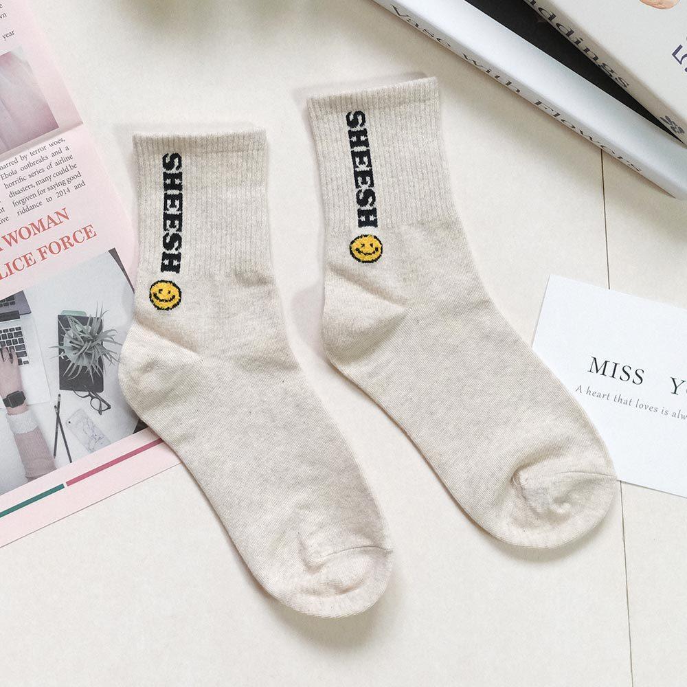 AHUA阿華有事嗎 SHEESH立體毛毛笑臉中筒襪 K2219 正韓襪子 百搭純棉襪 韓妞必備 少女襪-細節圖7