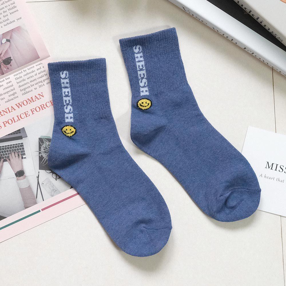 AHUA阿華有事嗎 SHEESH立體毛毛笑臉中筒襪 K2219 正韓襪子 百搭純棉襪 韓妞必備 少女襪-細節圖9