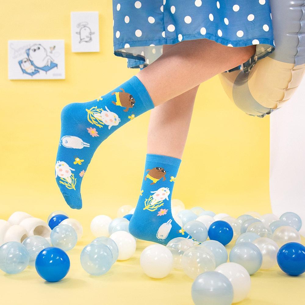 AHUA原創設計襪子  HUAER x 醜白兔聯名AB中筒襪  Z0031 插畫家設計襪  MIT台灣製造 阿華有事嗎-細節圖8