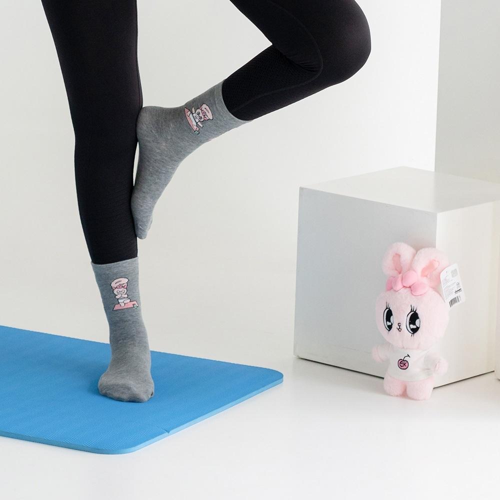 AHUA 艾絲樂小兔聯名-連續動作中筒襪 女生襪子 R0024 純棉中筒襪 MIT台灣製造 原創設計襪-細節圖3