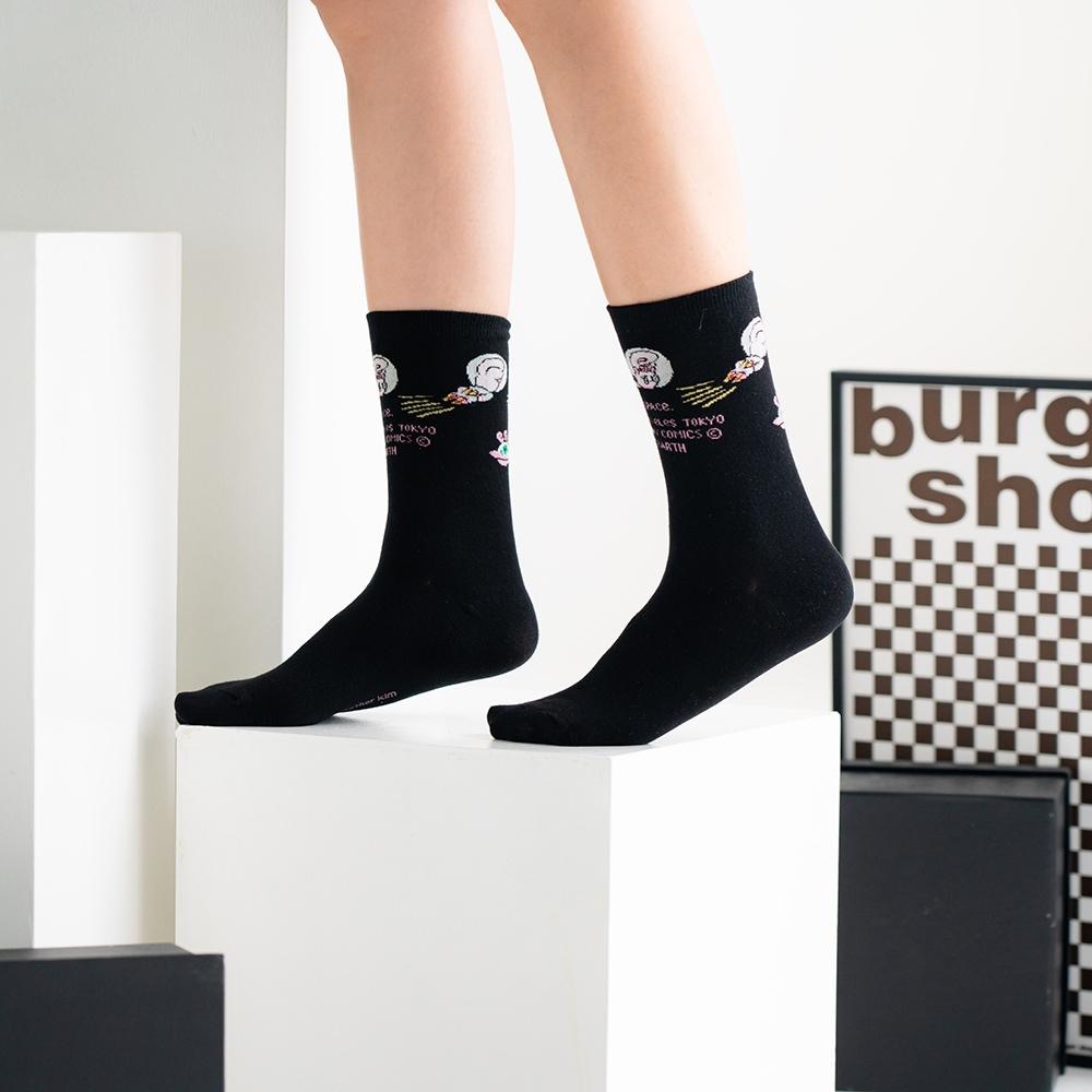 AHUA 艾絲樂小兔聯名-連續動作中筒襪 女生襪子 R0024 純棉中筒襪 MIT台灣製造 原創設計襪-細節圖7