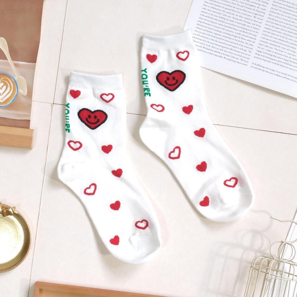 AHUA阿華有事嗎 YOU＇RE THE BEST滿版小圖動物中筒襪 K2167 正韓襪子 百搭純棉襪 韓妞必備 少女襪-細節圖6
