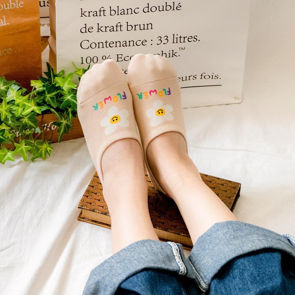 AHUA阿華有事嗎 立體耳朵微笑小圖彩虹英文隱形襪 K2098 正韓襪子 百搭純棉襪 韓妞必備 少女襪-細節圖3