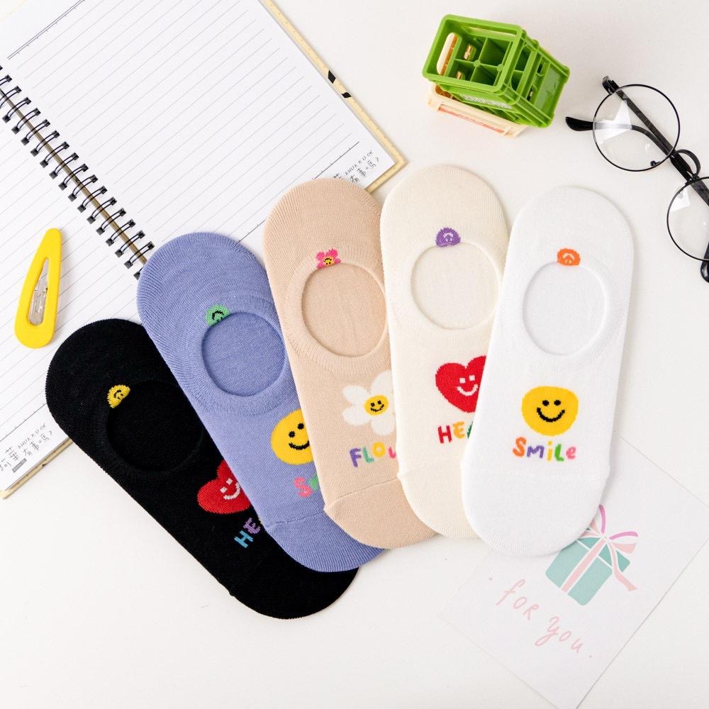 AHUA阿華有事嗎 立體耳朵微笑小圖彩虹英文隱形襪 K2098 正韓襪子 百搭純棉襪 韓妞必備 少女襪-細節圖4