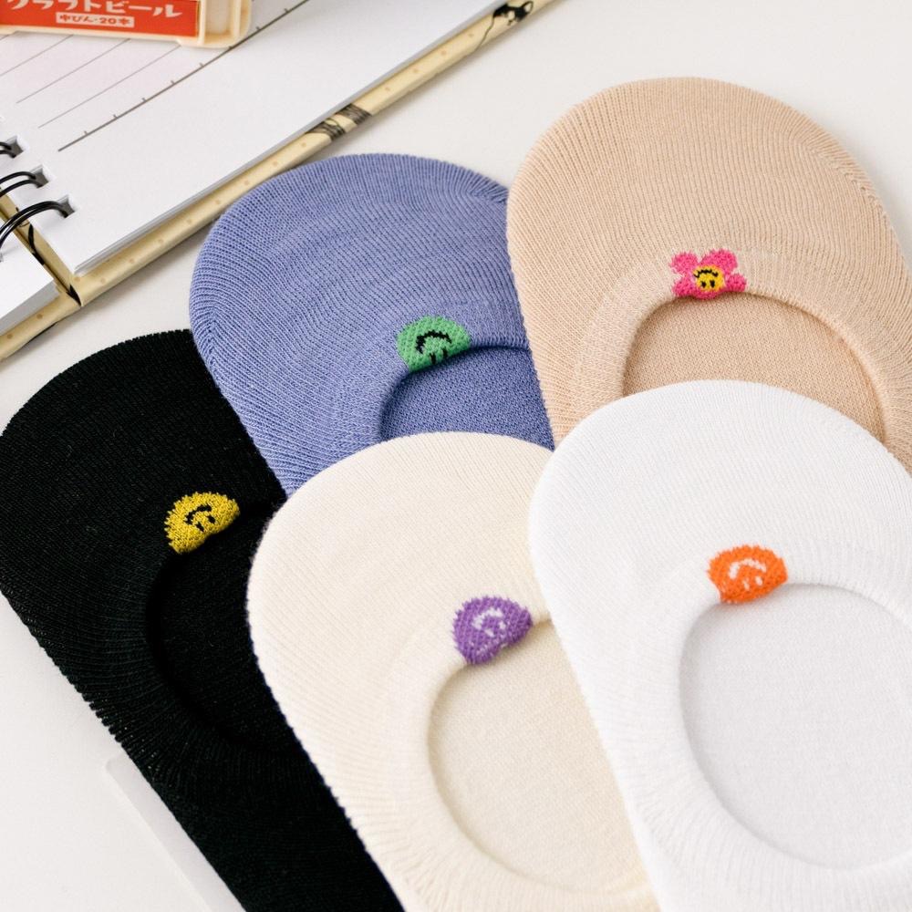 AHUA阿華有事嗎 立體耳朵微笑小圖彩虹英文隱形襪 K2098 正韓襪子 百搭純棉襪 韓妞必備 少女襪-細節圖5