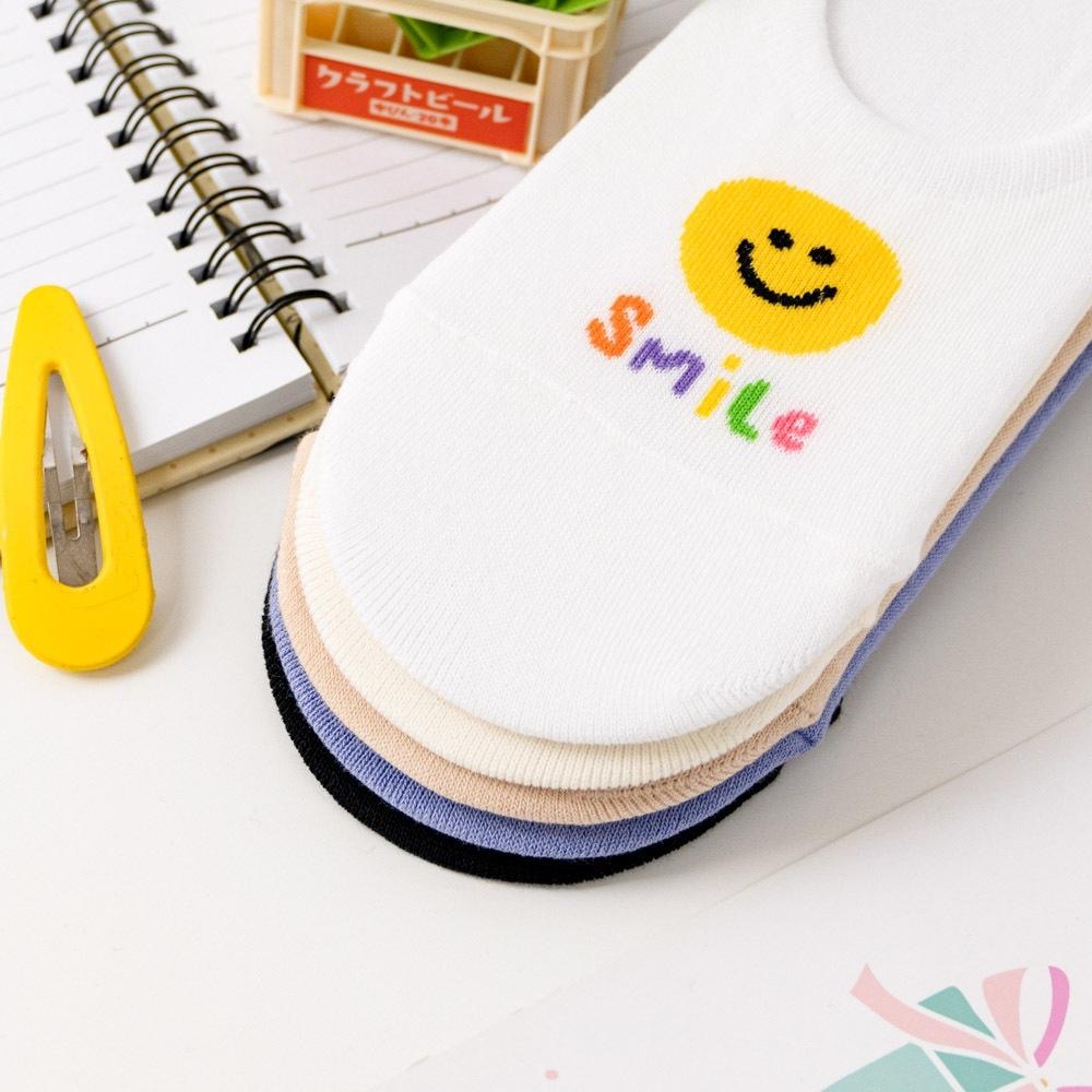 AHUA阿華有事嗎 立體耳朵微笑小圖彩虹英文隱形襪 K2098 正韓襪子 百搭純棉襪 韓妞必備 少女襪-細節圖6