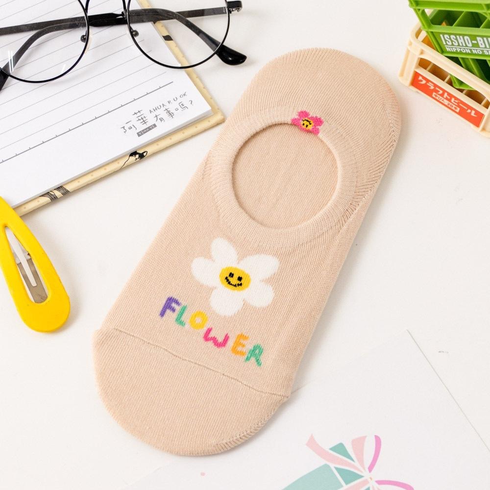 AHUA阿華有事嗎 立體耳朵微笑小圖彩虹英文隱形襪 K2098 正韓襪子 百搭純棉襪 韓妞必備 少女襪-細節圖7