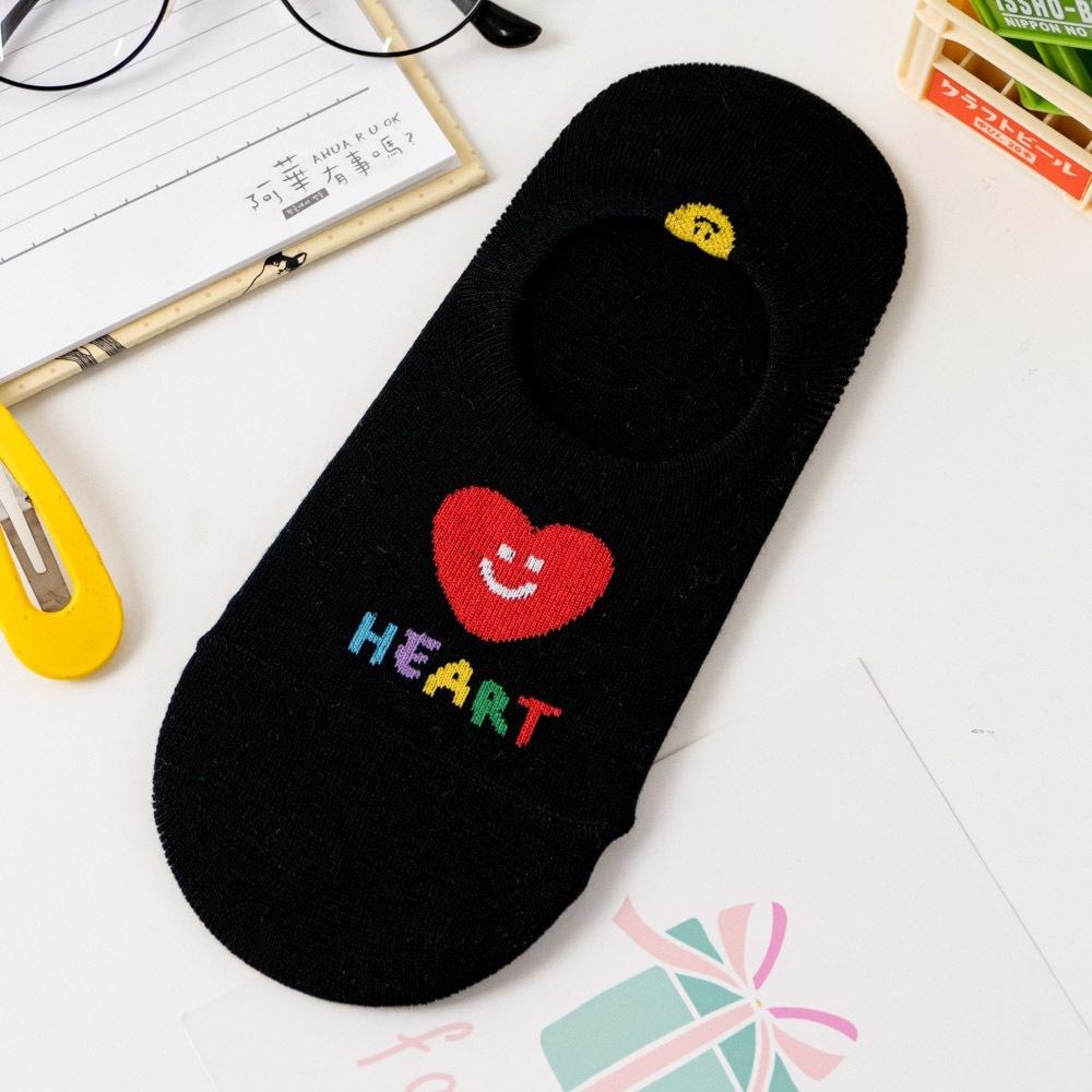 AHUA阿華有事嗎 立體耳朵微笑小圖彩虹英文隱形襪 K2098 正韓襪子 百搭純棉襪 韓妞必備 少女襪-細節圖8