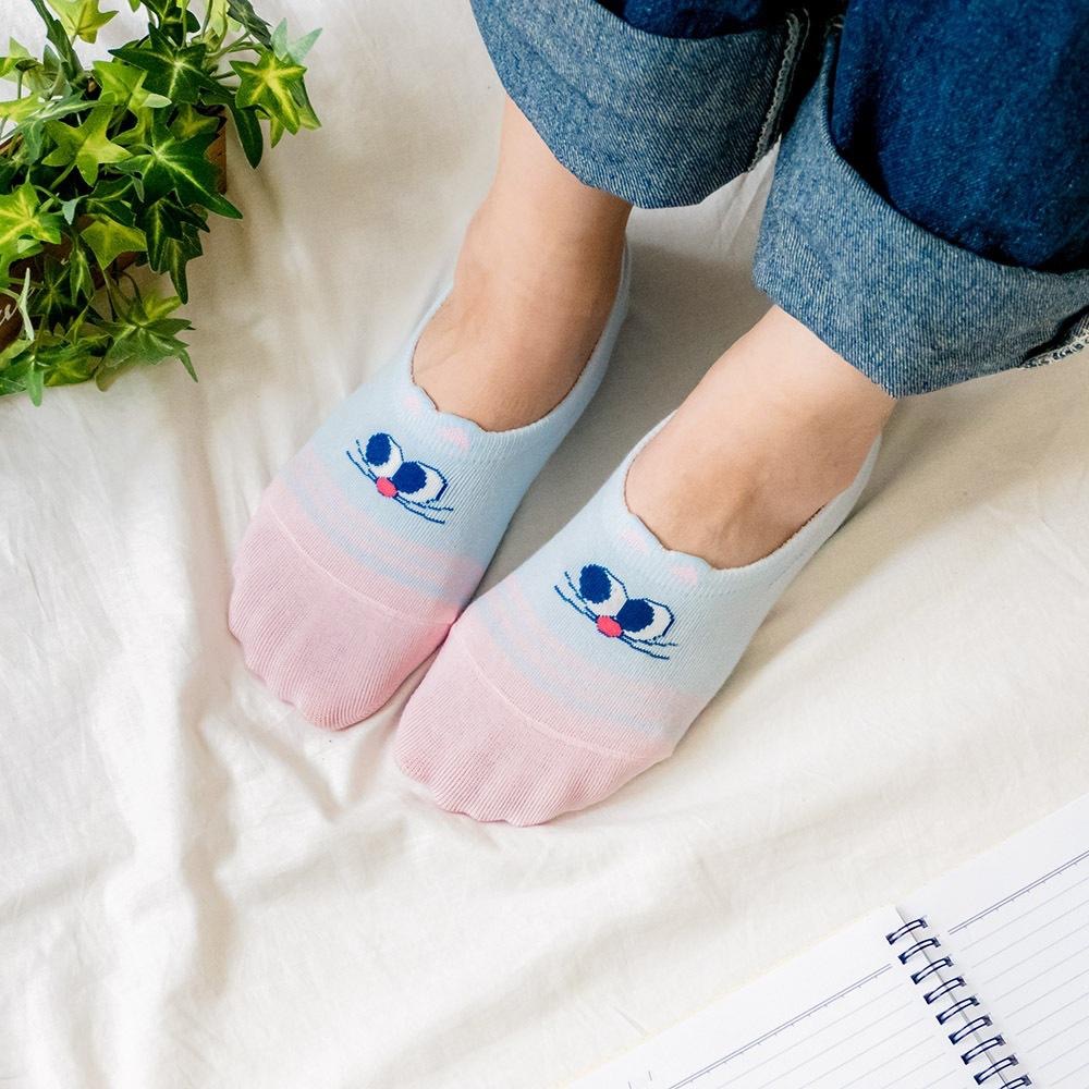 AHUA阿華有事嗎 立體耳朵側眼貓咪前跟拼色隱形襪 K2100 正韓襪子 百搭純棉襪 韓妞必備 少女襪-細節圖3