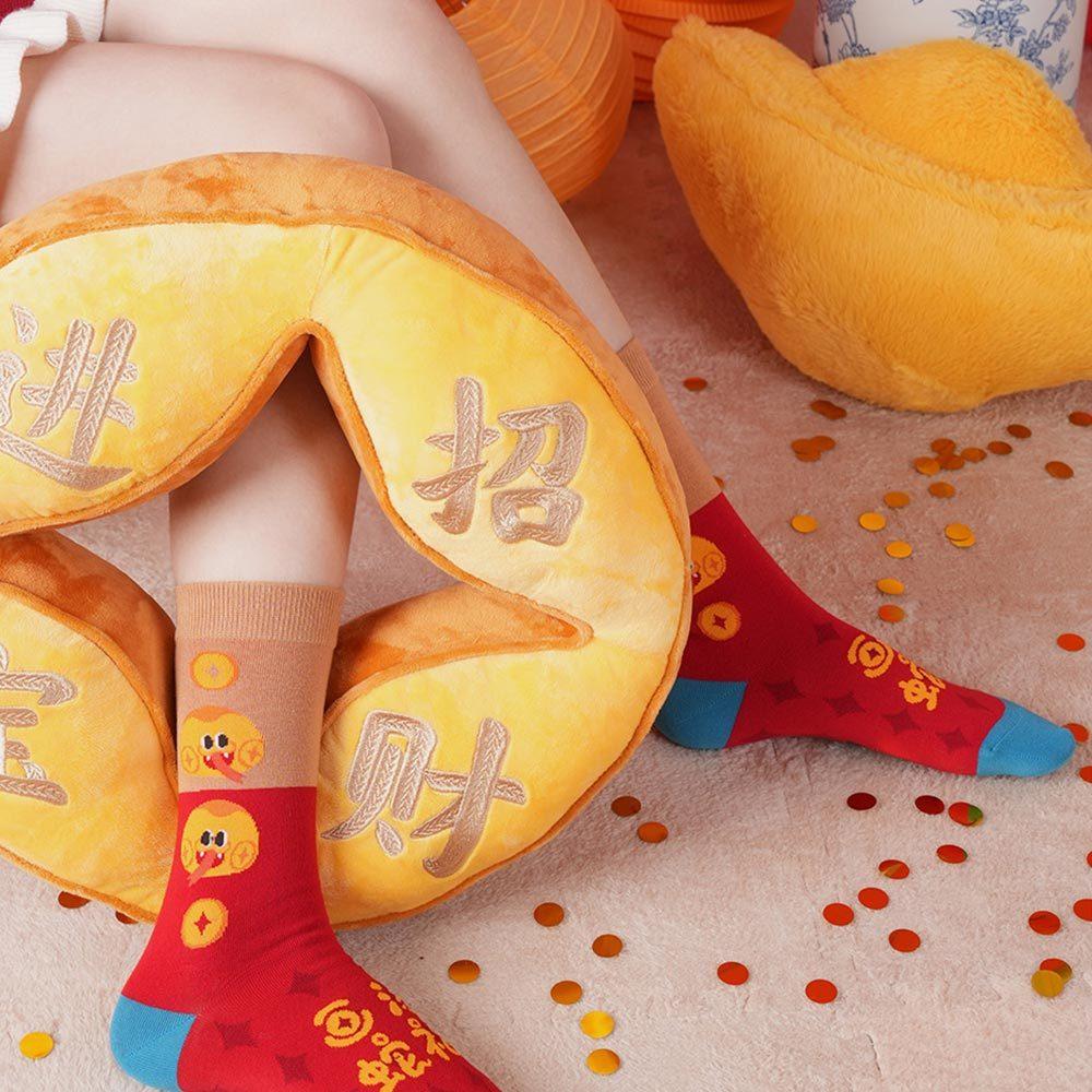 AHUA阿華有事嗎 新年吉祥可愛小蛇中筒襪 S0533 百搭純棉襪 韓妞必備 少女襪 新年 吉祥-細節圖7