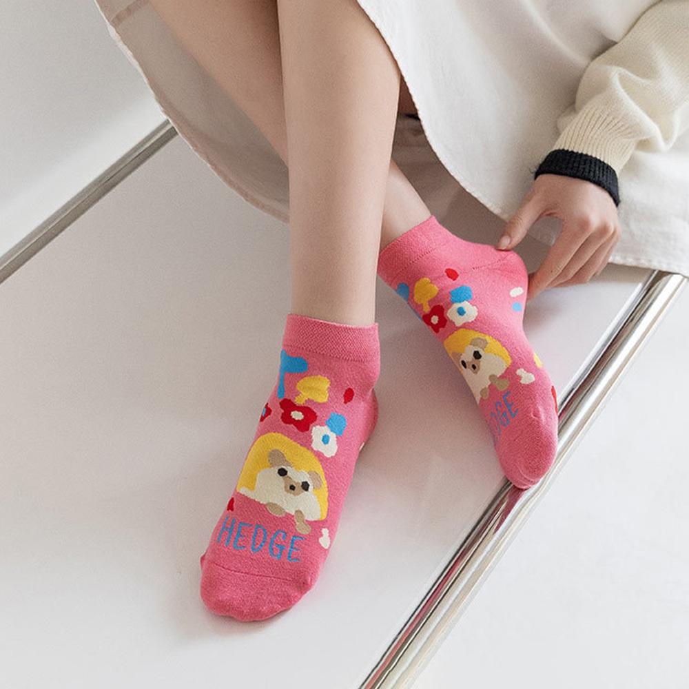 AHUA阿華有事嗎 可愛插畫動物派對短襪 S0521 韓系襪子 百搭純棉襪 韓妞必備 少女襪-細節圖3