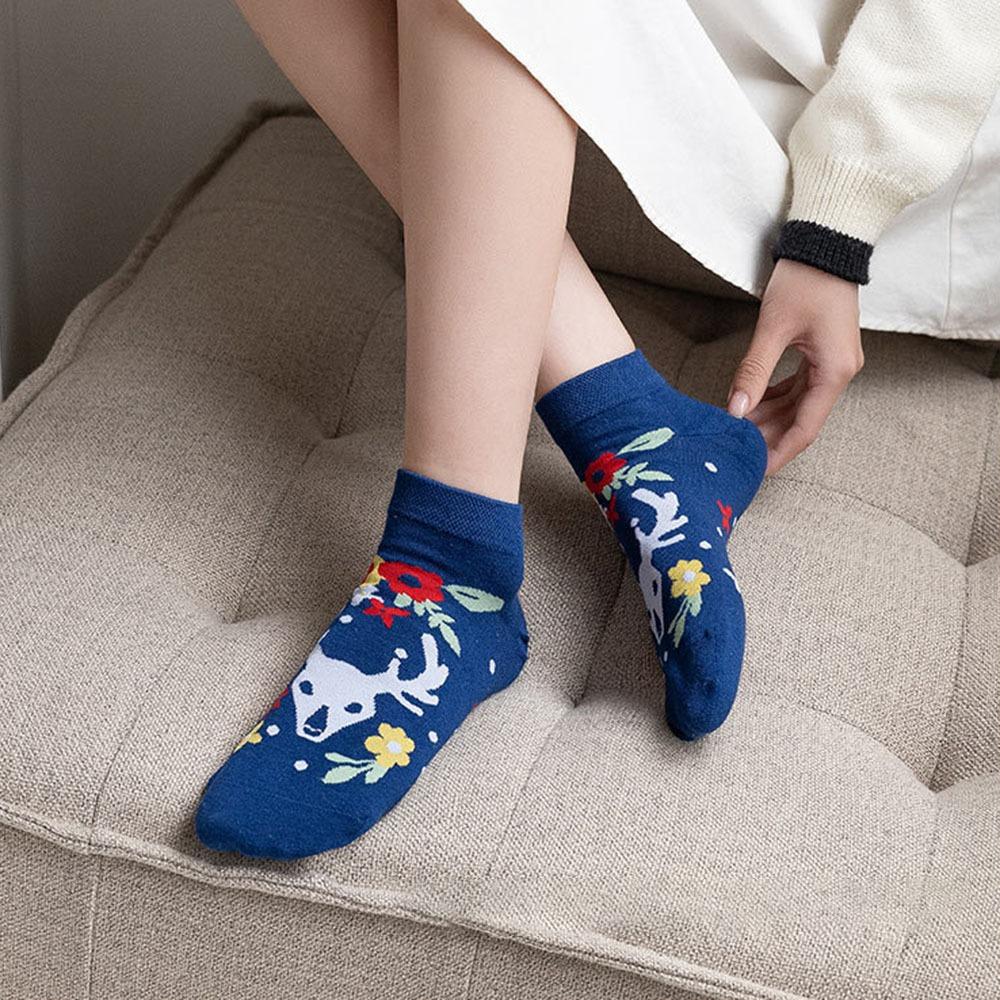 AHUA阿華有事嗎 可愛插畫動物派對短襪 S0521 韓系襪子 百搭純棉襪 韓妞必備 少女襪-細節圖4