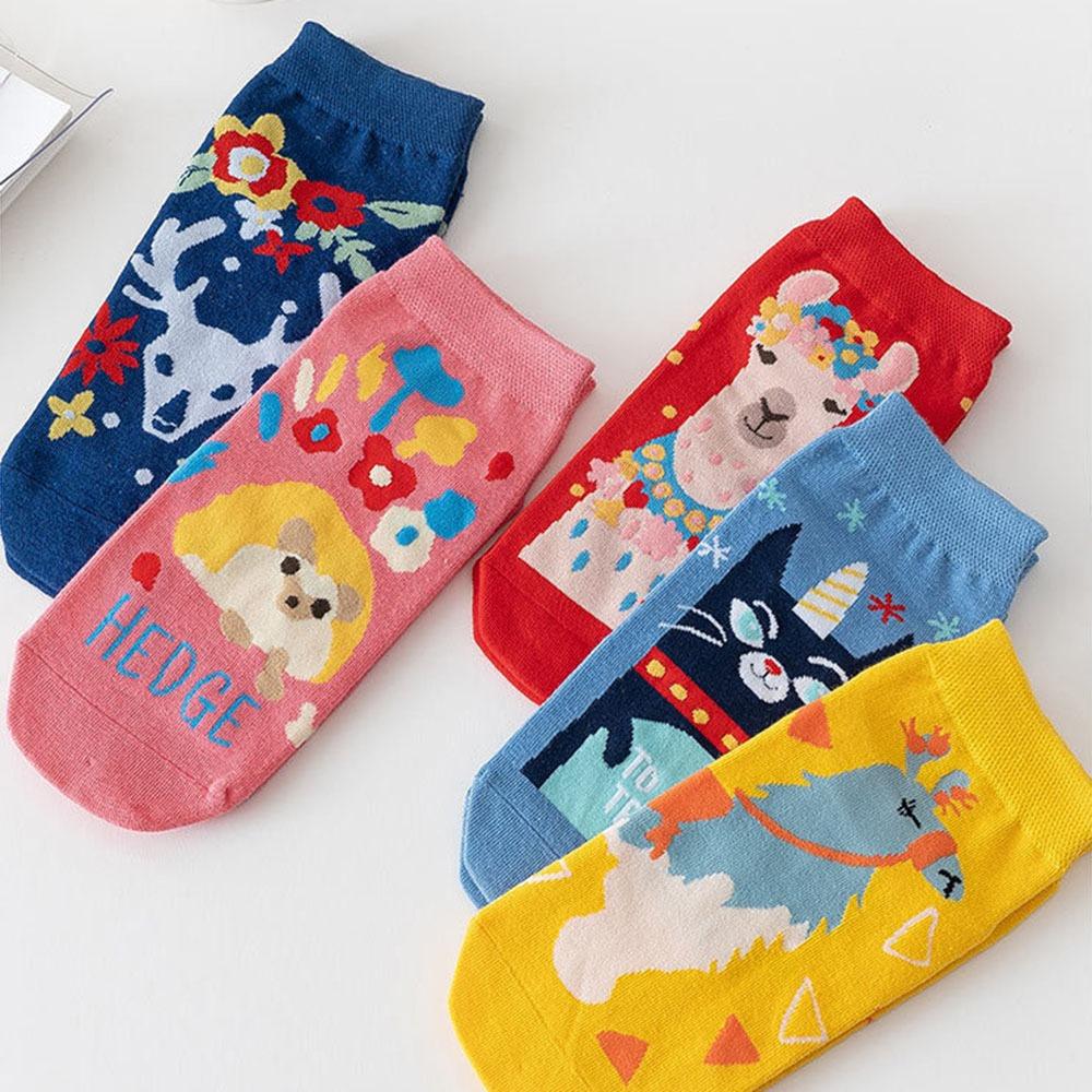 AHUA阿華有事嗎 可愛插畫動物派對短襪 S0521 韓系襪子 百搭純棉襪 韓妞必備 少女襪-細節圖6