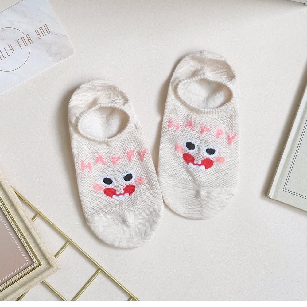 AHUA阿華有事嗎 HAPPY缺牙寶寶網眼船型襪 K2111 正韓襪子 百搭純棉襪 韓妞必備 少女襪-細節圖6