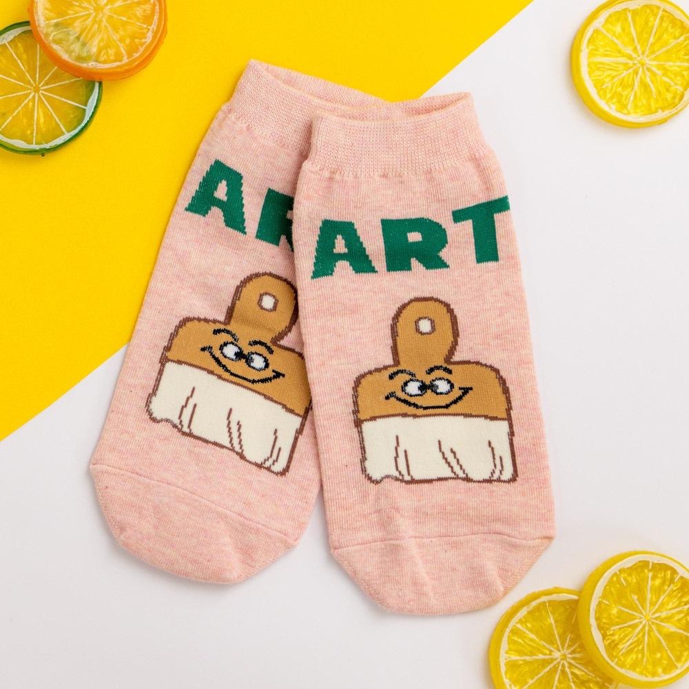 AHUA阿華有事嗎 生活樂趣英文笑臉短襪 K2103 正韓襪子 百搭純棉襪 韓妞必備 少女襪-細節圖6