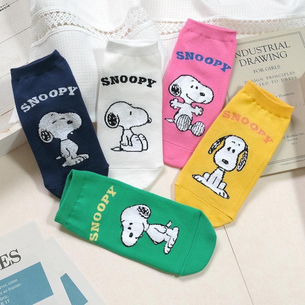AHUA阿華有事嗎 立體毛毛史努比英文全身動作短襪 K2238 正韓襪子 百搭純棉襪 韓妞必備 少女襪-細節圖5