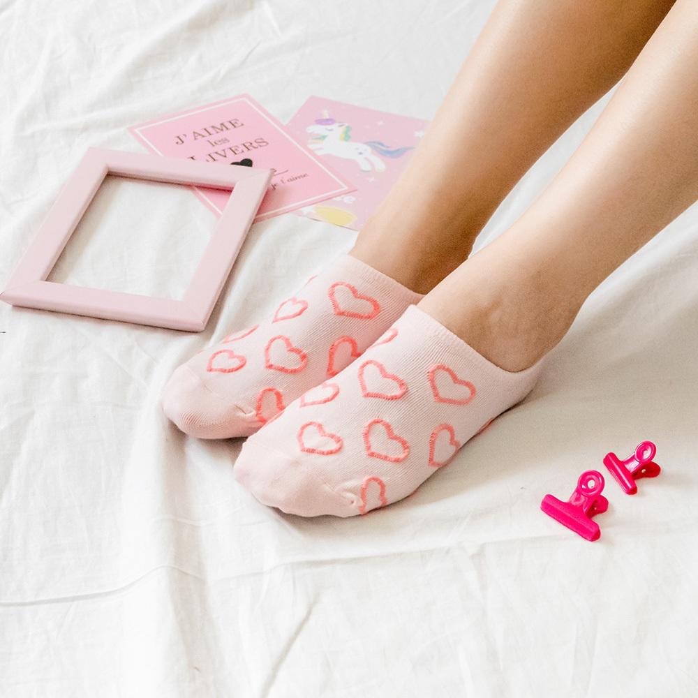 AHUA阿華有事嗎 滿版立體縷空愛心船型襪 K2092 正韓襪子 百搭純棉襪 韓妞必備 少女襪-細節圖4