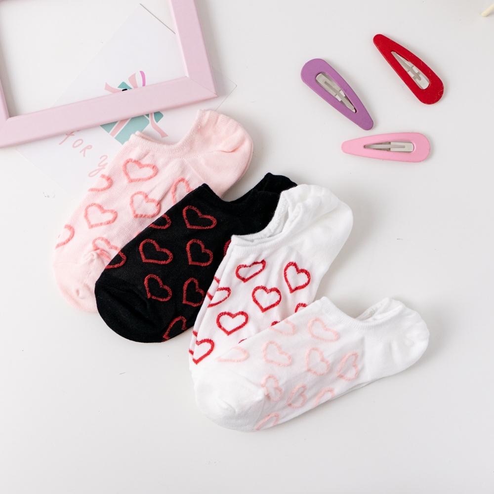 AHUA阿華有事嗎 滿版立體縷空愛心船型襪 K2092 正韓襪子 百搭純棉襪 韓妞必備 少女襪-細節圖5