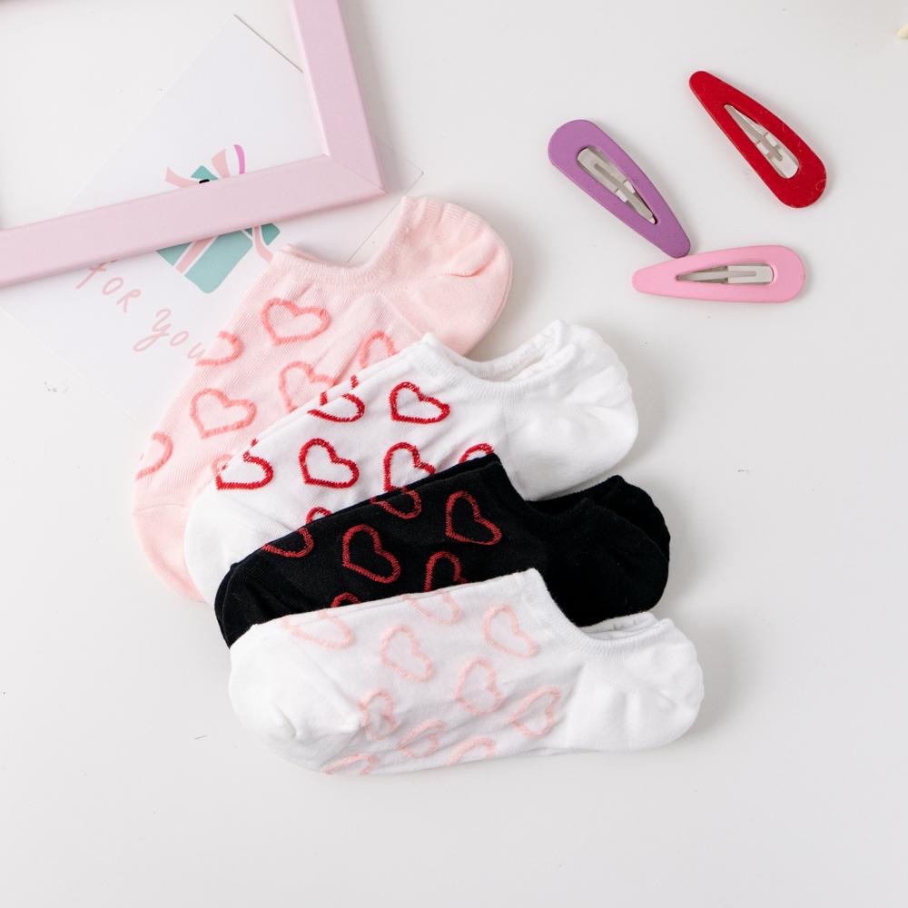 AHUA阿華有事嗎 滿版立體縷空愛心船型襪 K2092 正韓襪子 百搭純棉襪 韓妞必備 少女襪-細節圖6