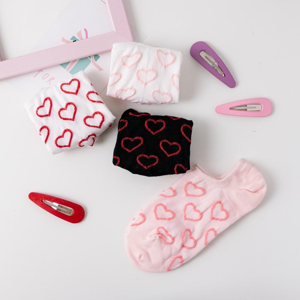 AHUA阿華有事嗎 滿版立體縷空愛心船型襪 K2092 正韓襪子 百搭純棉襪 韓妞必備 少女襪-細節圖7