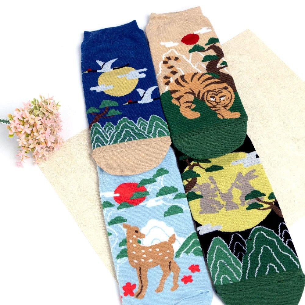 AHUA阿華有事嗎 中式插畫風格短襪 K2297 正韓襪子 百搭純棉襪 韓妞必備 少女襪-細節圖6