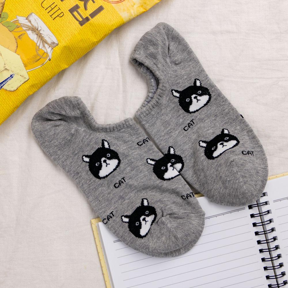 AHUA 韓國襪子 滿版吐舌動物小頭英文船型襪 K2040 韓妞必備 百搭純棉襪 正韓襪子 少女襪 阿華有事嗎-細節圖7