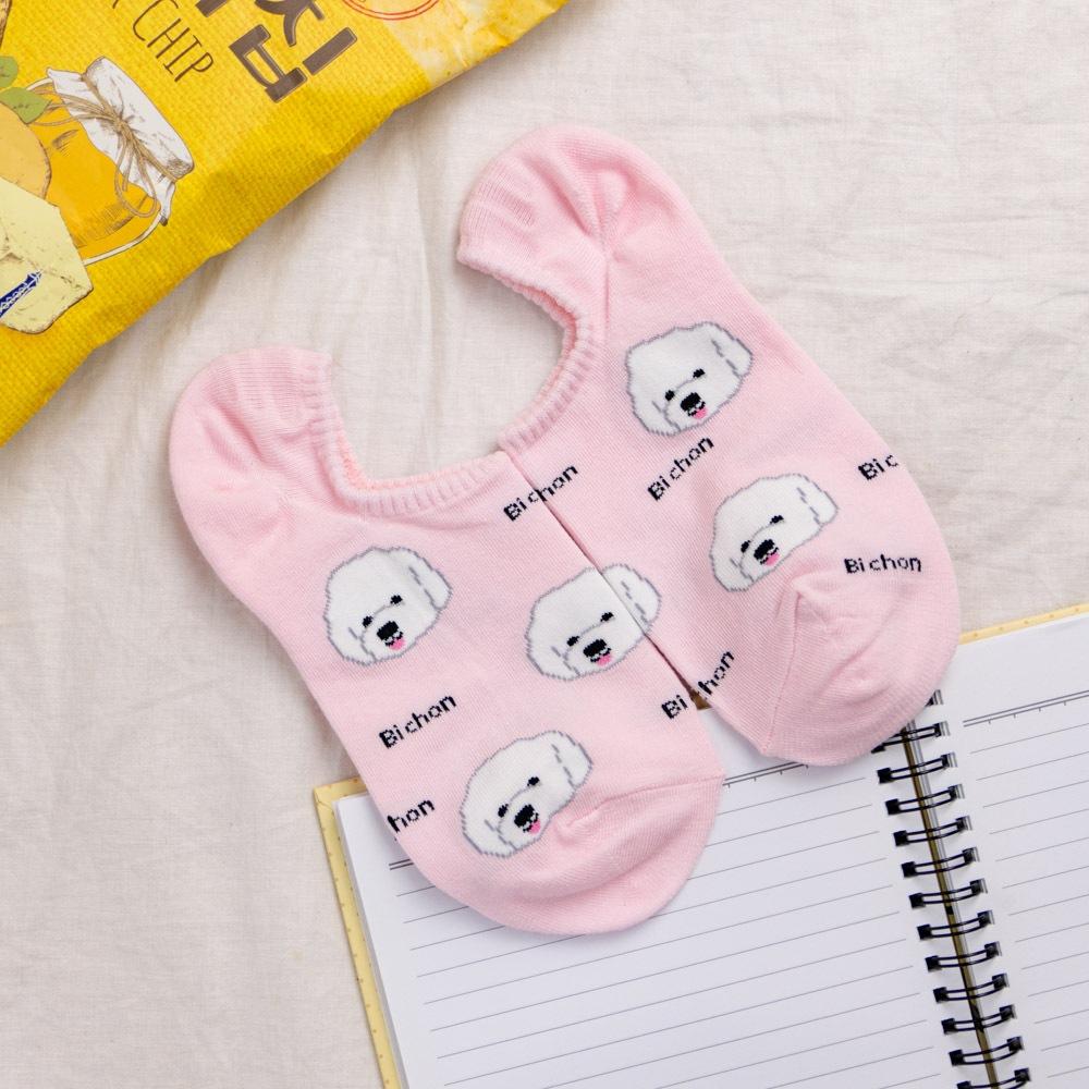 AHUA 韓國襪子 滿版吐舌動物小頭英文船型襪 K2040 韓妞必備 百搭純棉襪 正韓襪子 少女襪 阿華有事嗎-細節圖9