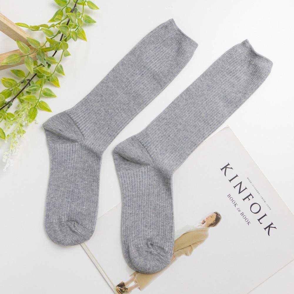 AHUA阿華有事嗎 韓國襪子純色坑條中長筒襪  K1948 韓妞必備 百搭純棉襪  韓系 日系 可愛 純色-細節圖8