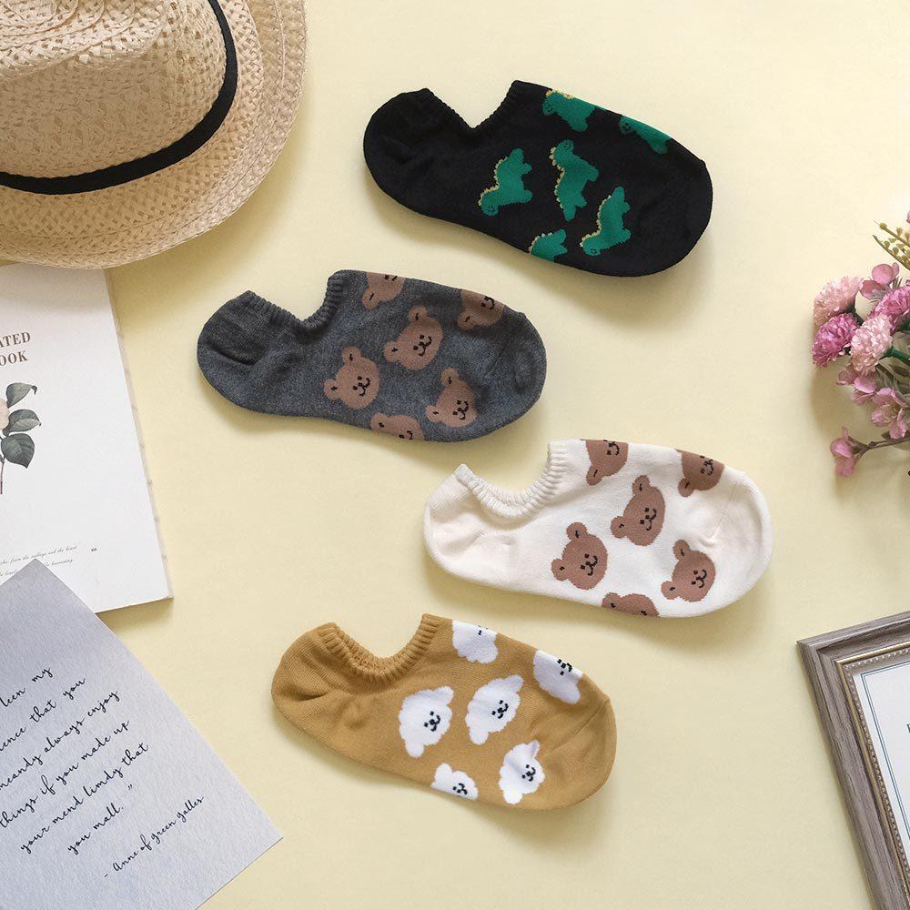 AHUA阿華有事嗎 Q版可愛動物船型襪 K2194 正韓襪子 百搭純棉襪 韓妞必備 少女襪-細節圖4