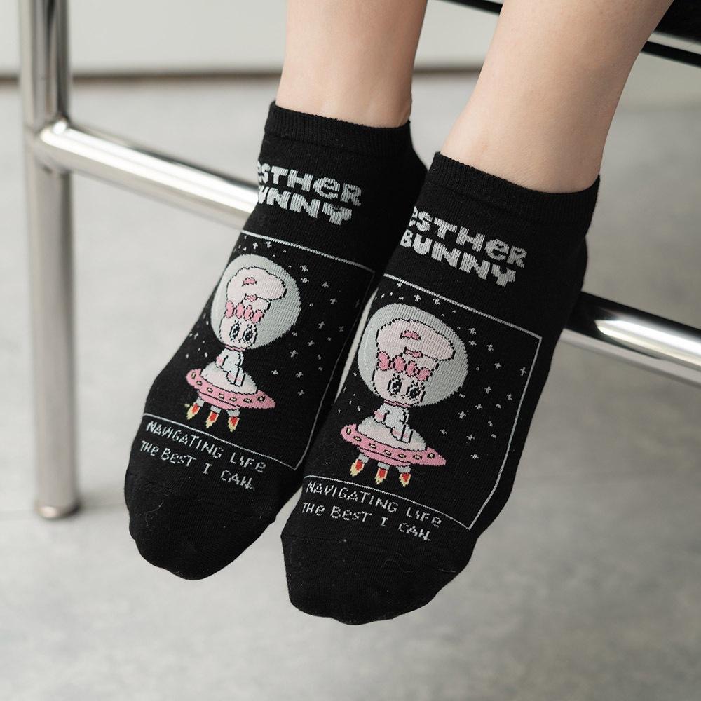 AHUA 艾絲樂小兔聯名-文字情境小圖短襪 女生襪子 女生短襪 女襪 R0020 純棉短襪 MIT台灣-細節圖4