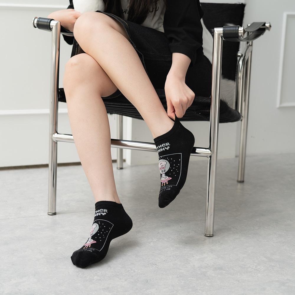 AHUA 艾絲樂小兔聯名-文字情境小圖短襪 女生襪子 女生短襪 女襪 R0020 純棉短襪 MIT台灣-細節圖9