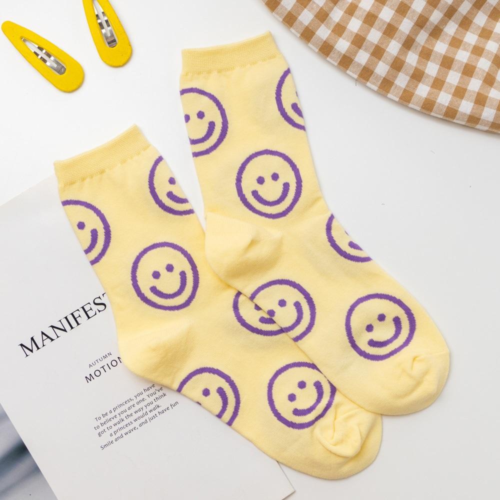 AHUA阿華有事嗎 滿版可愛甜系縷空笑臉中筒襪 K1965 韓妞必備 韓國襪子 百搭純棉襪  韓系 日系 可愛-細節圖8
