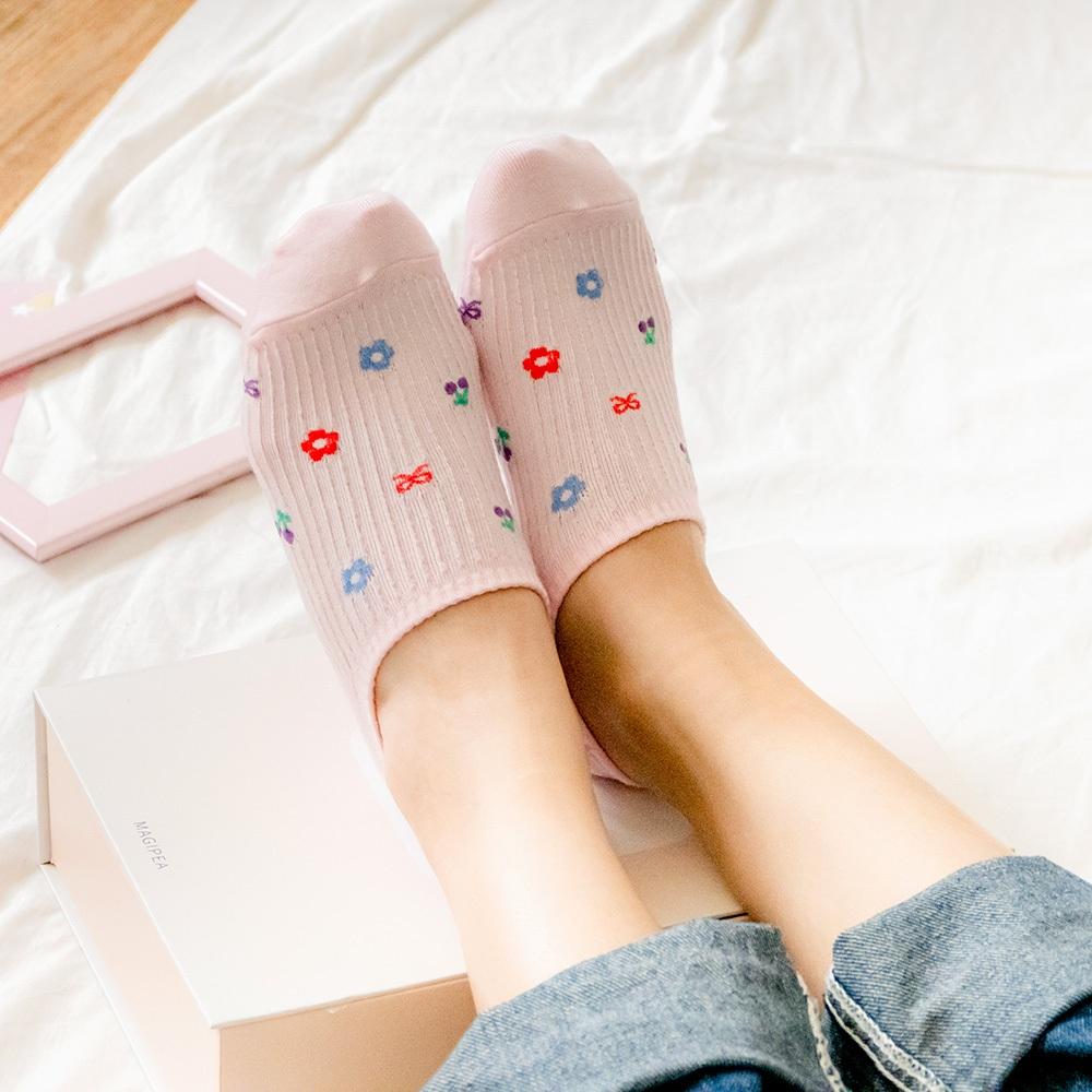 AHUA阿華有事嗎 馬卡龍色立體條紋水果小花船型襪 K2081 正韓襪子 百搭純棉襪 韓妞必備 少女襪-細節圖4