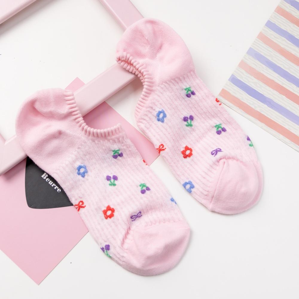 AHUA阿華有事嗎 馬卡龍色立體條紋水果小花船型襪 K2081 正韓襪子 百搭純棉襪 韓妞必備 少女襪-細節圖8