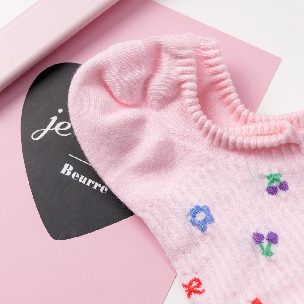 AHUA阿華有事嗎 馬卡龍色立體條紋水果小花船型襪 K2081 正韓襪子 百搭純棉襪 韓妞必備 少女襪-細節圖9