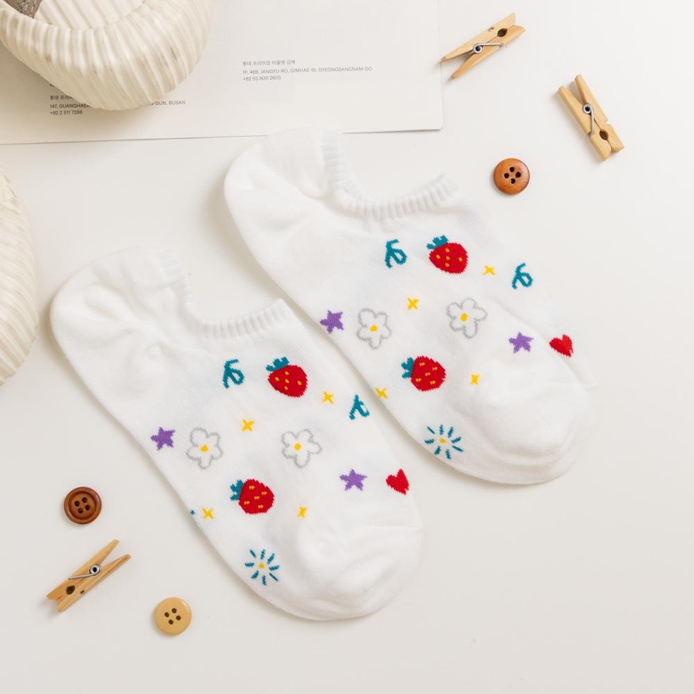 AHUA 韓國襪子 繽紛閃亮手繪插圖船型襪 K2066 韓妞必備 百搭純棉襪 正韓襪子 少女襪 阿華有事嗎-細節圖7