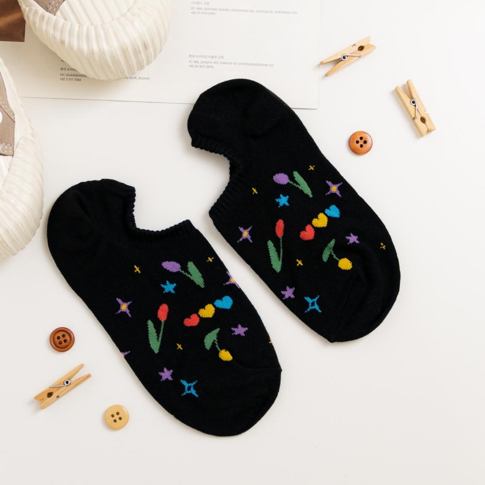 AHUA 韓國襪子 繽紛閃亮手繪插圖船型襪 K2066 韓妞必備 百搭純棉襪 正韓襪子 少女襪 阿華有事嗎-細節圖8