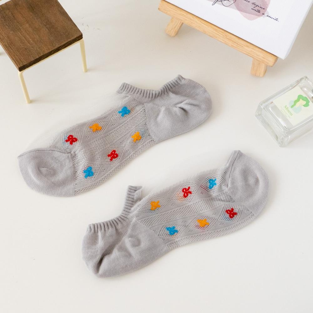 AHUA 韓國襪子 腳背透膚菱形網眼小圖船型襪 K2074 韓妞必備 正韓襪子 透膚襪 少女襪 阿華有事嗎-細節圖9