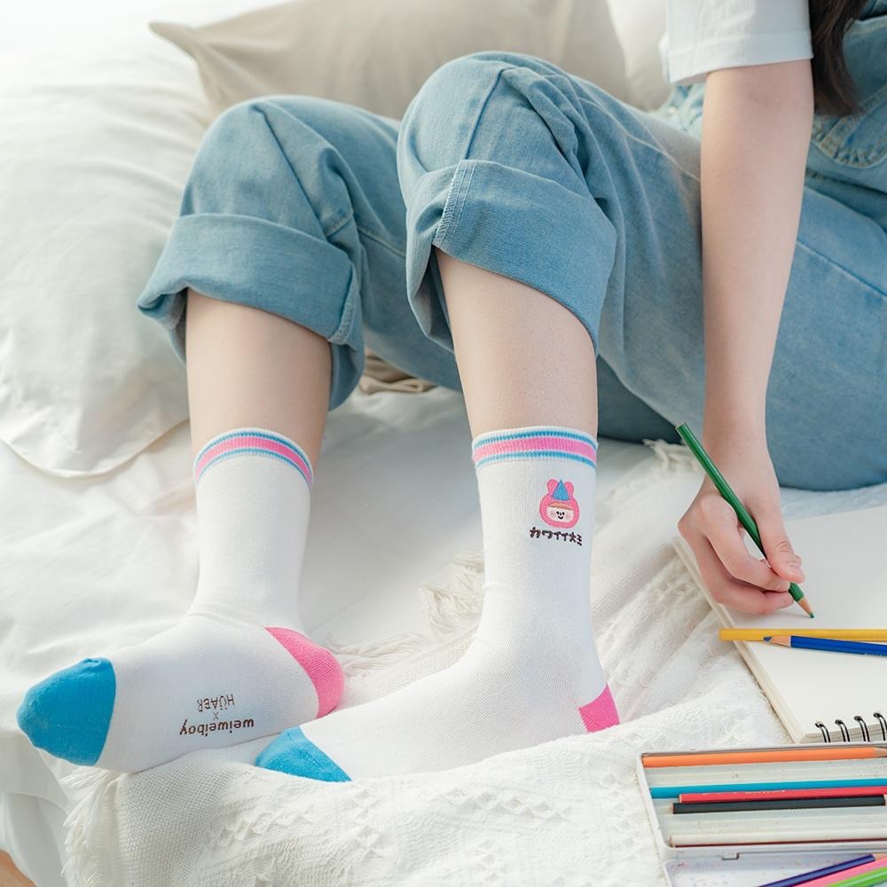 AHUA原創設計襪子 HUAER x WeiWeiBoy 可愛大王聯名中筒襪 立體耳朵襪子 Z0028 阿華有事嗎-細節圖4