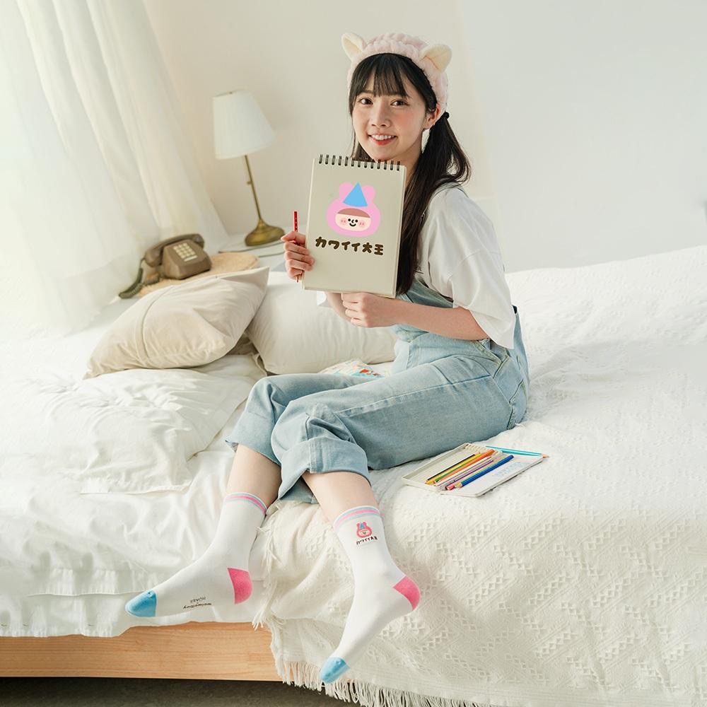 AHUA原創設計襪子 HUAER x WeiWeiBoy 可愛大王聯名中筒襪 立體耳朵襪子 Z0028 阿華有事嗎-細節圖5
