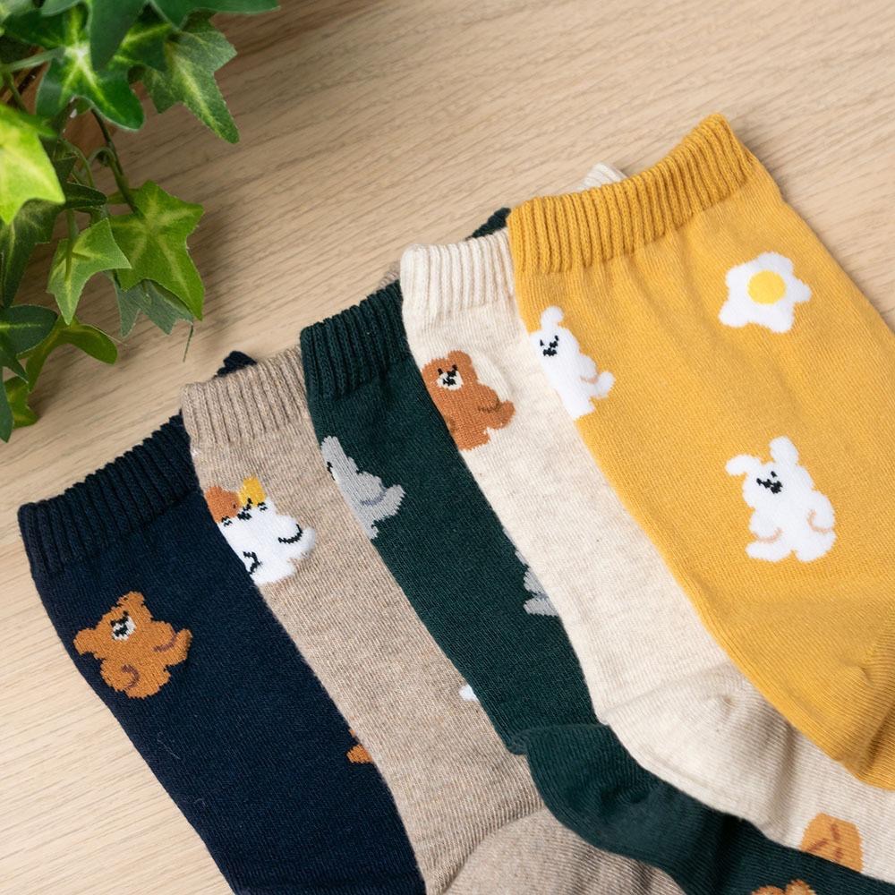 AHUA阿華有事嗎 韓國襪子 滿版小動物點心中筒襪 K1936 韓妞必備 百搭純棉襪 日系 可愛 動物-細節圖4