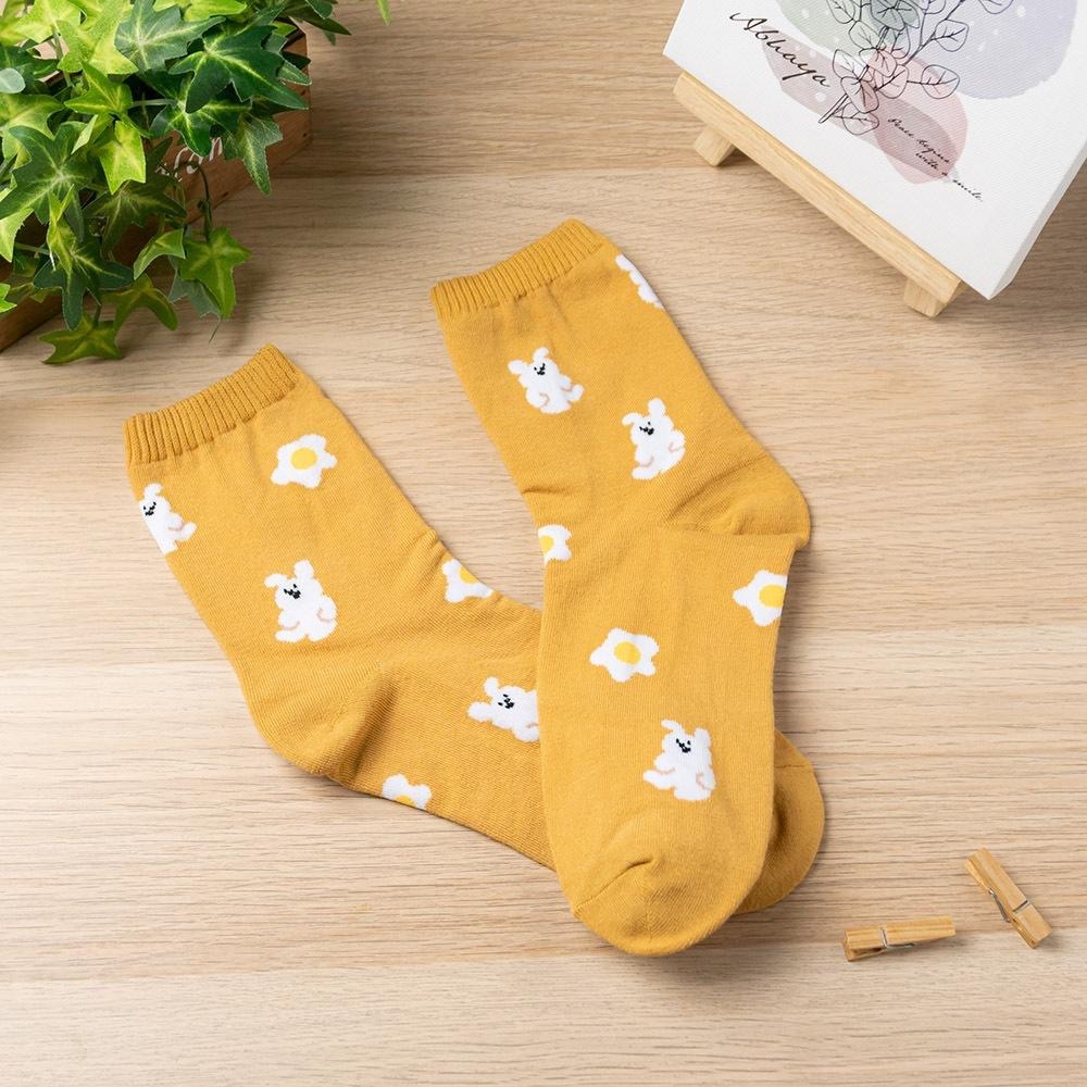 AHUA阿華有事嗎 韓國襪子 滿版小動物點心中筒襪 K1936 韓妞必備 百搭純棉襪 日系 可愛 動物-細節圖7