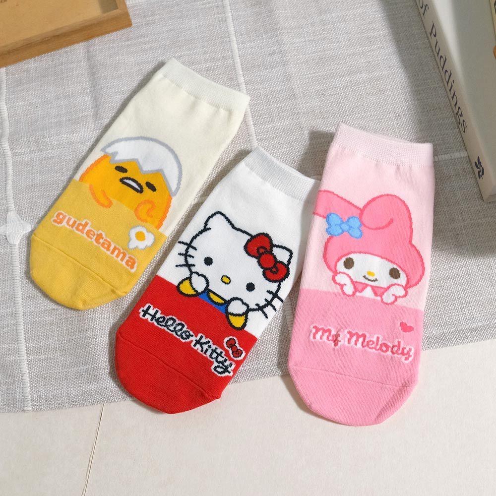 AHUA阿華有事嗎 三麗鷗半身人物拼接短襪 K2254 正韓襪子 百搭純棉襪 韓妞必備 少女襪-細節圖5