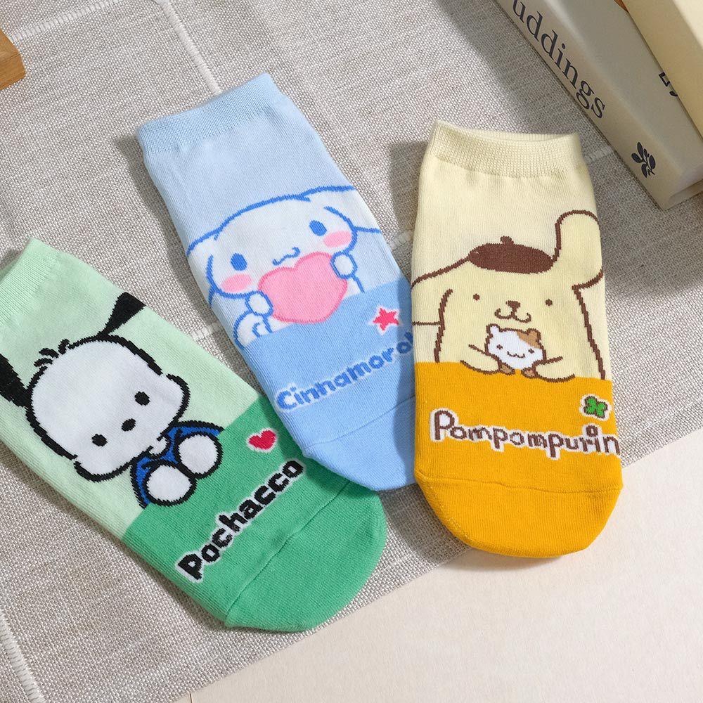 AHUA阿華有事嗎 三麗鷗半身人物拼接短襪 K2254 正韓襪子 百搭純棉襪 韓妞必備 少女襪-細節圖6